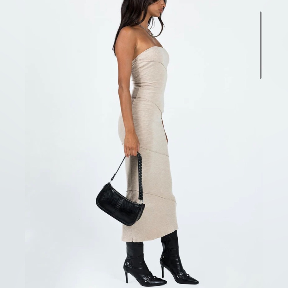 *NWT* Princess Polly Ribbed Maxi Oscar Dress - Oatmeal - Picture 4 of 8